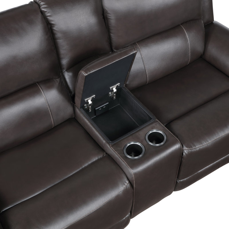 Alexandria Leather Power Reclining Loveseat, Chocolate