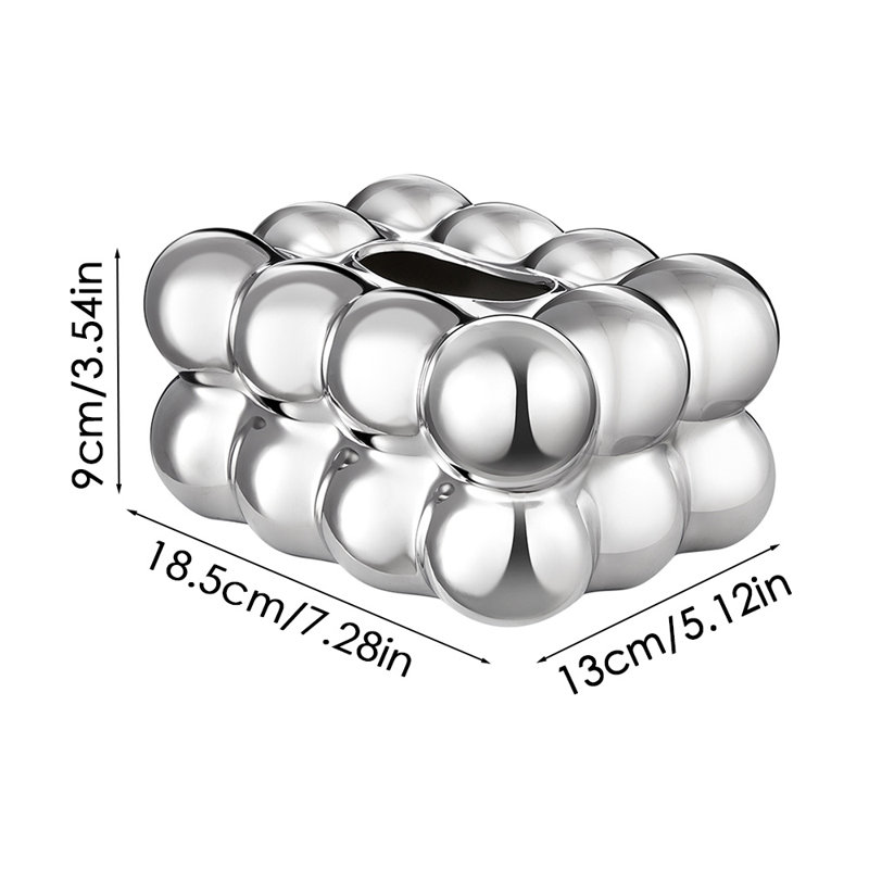 Chaundra Ceramic Makeup Organizer, Silver