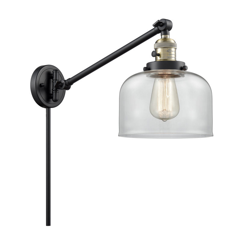 Angelluis Swing Arm Sconce, 3 W LED Vintage Dimmable Bulb, Clear