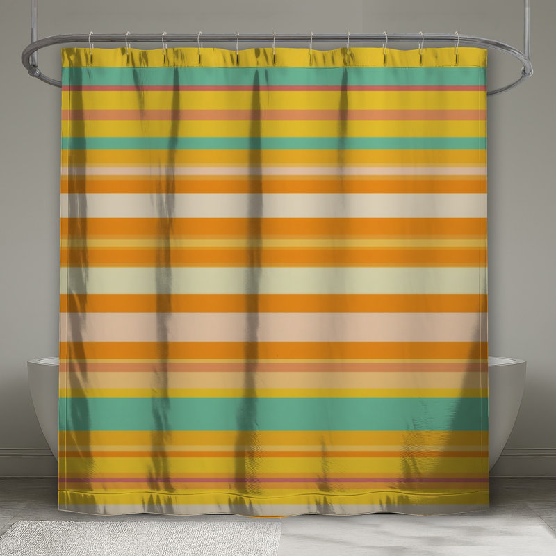 Rideaux de douche multicolores à rayures horizontales très longues, L 70 po x H 72 po