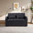 Multifunctional Black Sofa Bed, Adjustable Suede For Modern Homes