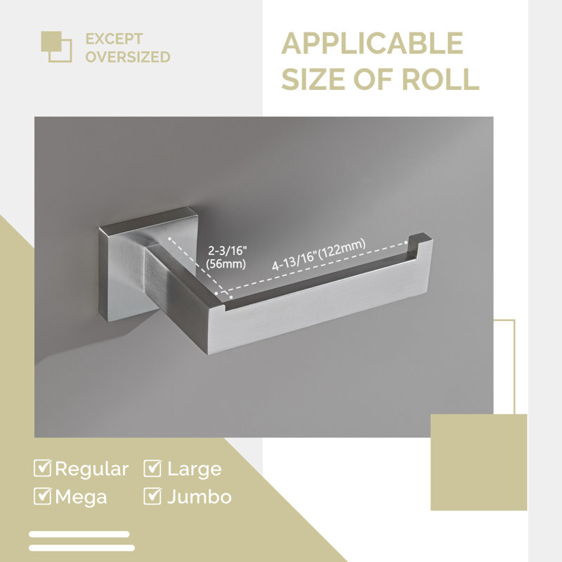 Wall Mounted Toilet Paper Holder, Brushed Nickel