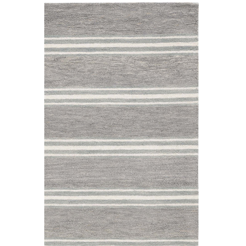 Masaitis Hand Tufted Wool And Cotton With Latex Striped Rug, Runner 2'3" x 8'