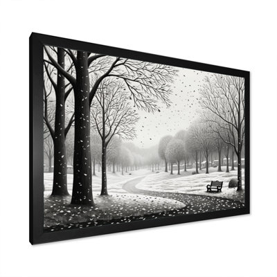«Countryside Winter Park», impression monochrome sur toile