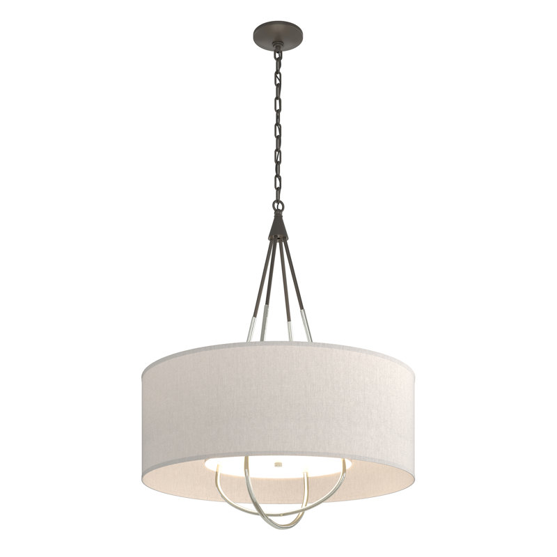Loop 4 - Light Chandelier, Flax, Dark Smoke, Sterling