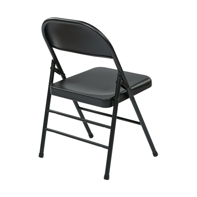 Chaise pliante en métal Mariyani, Noir