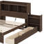 Lit plateforme double avec tablettes coulissantes-1425942185