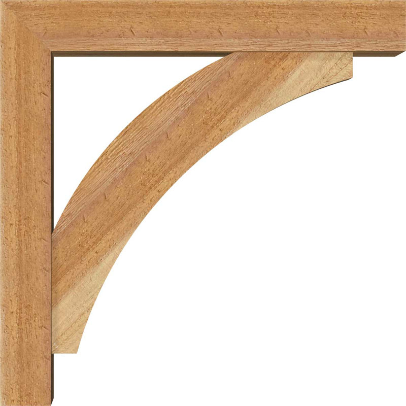 Thorton Block Bracket with Offset Brace, 16 x 16, 4"W Western Red Cedar (Rough Sawn)