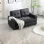 Canapé-lit futon convertible en tissu de velours avec rangement latéral, gris
