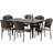6 - Person Wicker Patio Dining Set with Rectangular Table