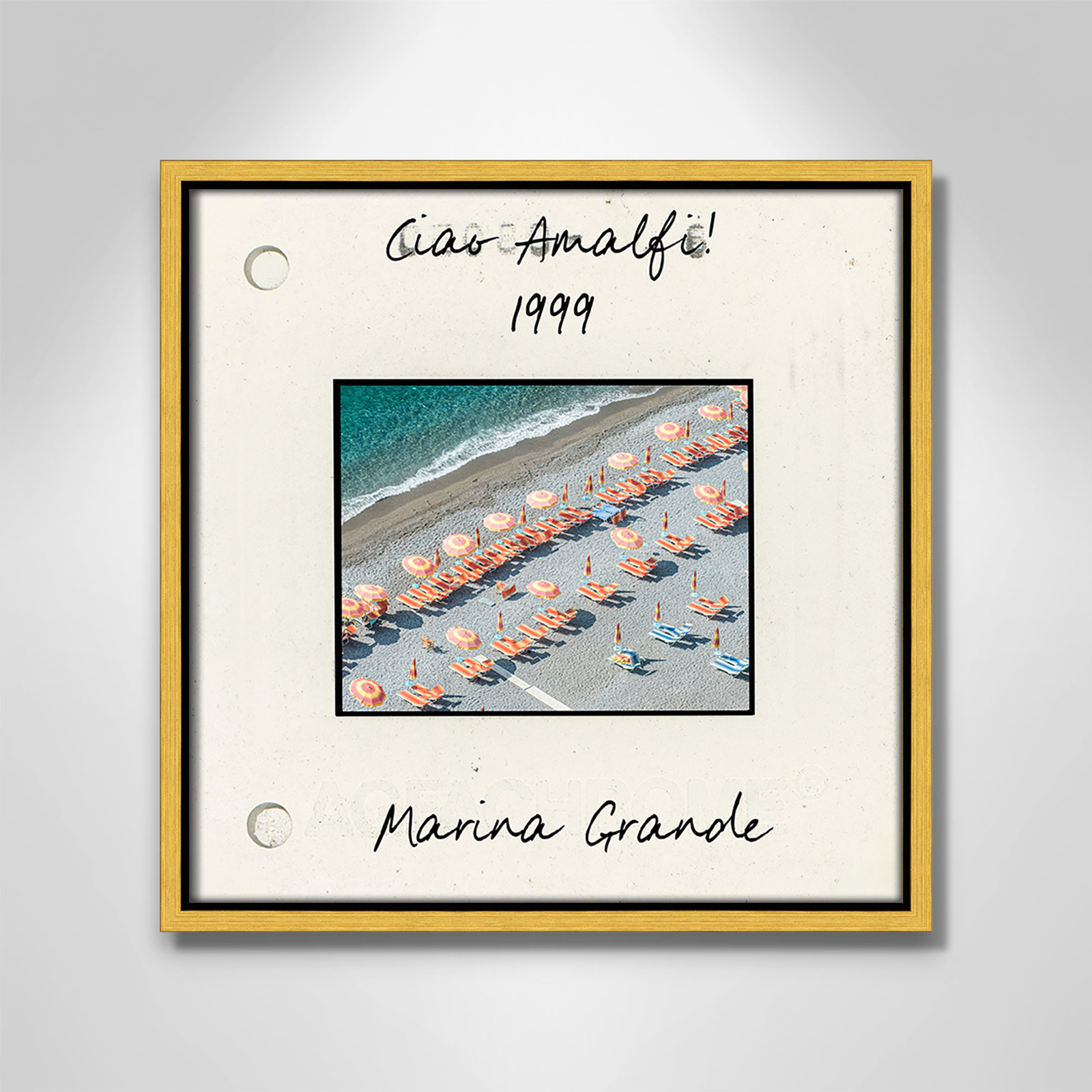 Ritona "Amalfi, Italy - Marina Grande" Print, Gold Floater Framed Canvas, 13.5" H x 13.5" W x 2" D