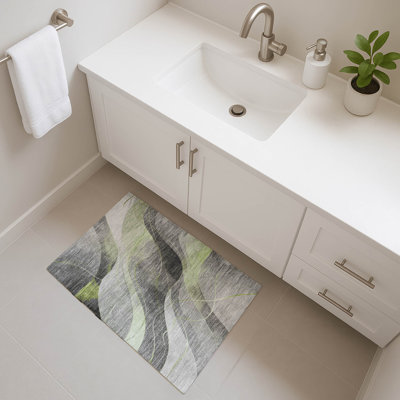 Premium Machine Washable Slesnick AMF1668 Swirls Rug
