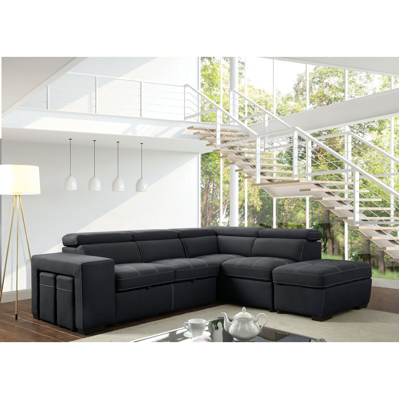 Canapé-lit modulaire faisant face à droite avec repose-pieds de 104 po Ruthe