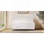 Causeuse en tissu 49 po Beige Boucle - coussin éponge 25D, pieds brun clair, canapé moderne pour le salon