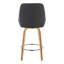 Tabouret de comptoir à hauteur fixe Diana avec pieds en bois courbé et repose-pieds rond - ensemble de 2-109575896-109575895