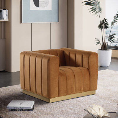 Fauteuil en velours de 38,5 po Tyneside
