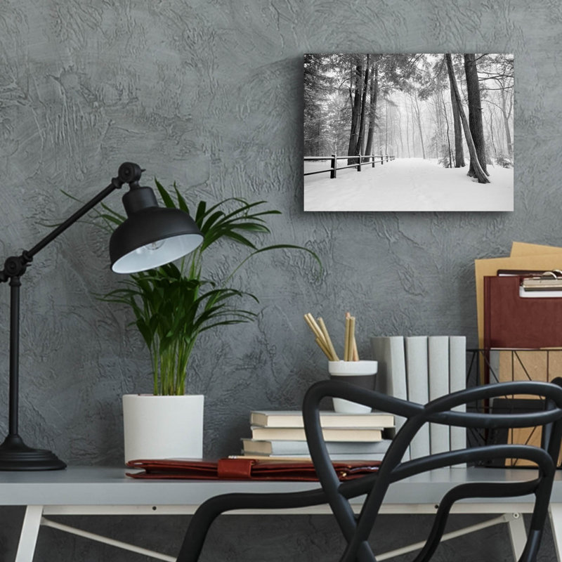 «Winter's Path» par Monte Nagler, art mural en verre acrylique, H 12 po x l 16 po x P 0,13 po