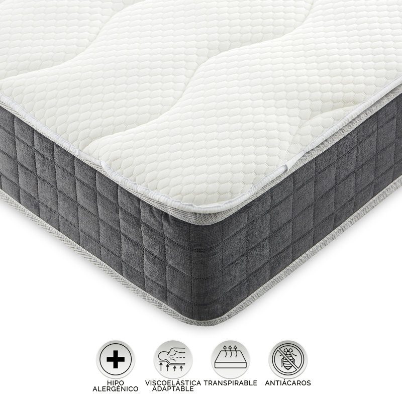 Beaton 3cm Memory Foam Mattress Topper, Blanco, 200 x 200cm