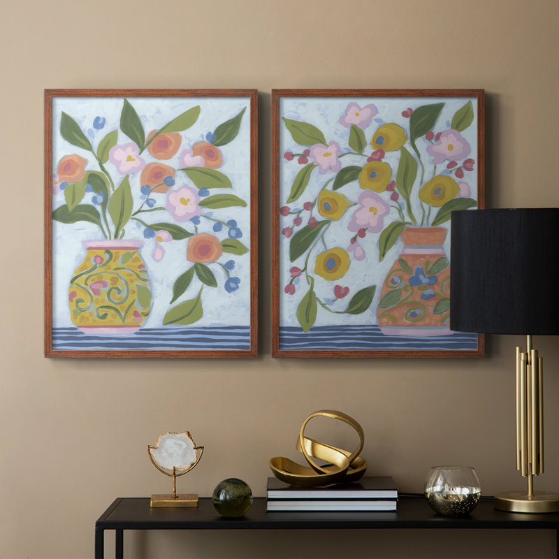 «Bouquet Vibes I», reproduction encadrée de qualité supérieure - prête à être accrochée - aucun clou requis - aucun clou requis