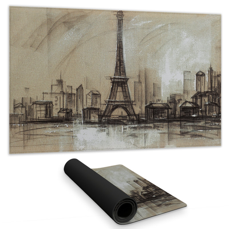 Eiffel Tower Sketch - Architecture Gaming Mat for Home Decor
