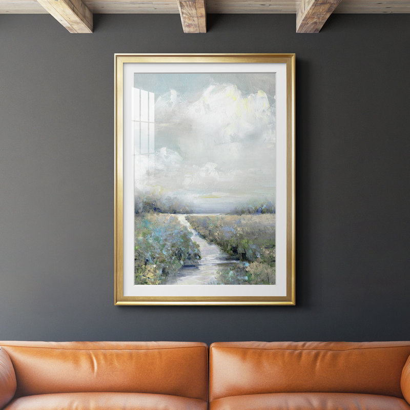 " Peninsula Path ", Gold Framed, 42.5" H x 30.5" W x 1" D