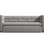 Lit de jour gris simple avec couchette, rembourré, support latéral rembourré, pour lit gigogne gris, rembourrage de dossier durable