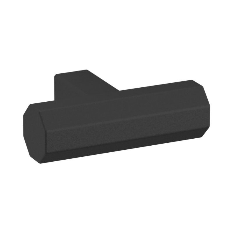 4416 Octagonal Knob, 1.5", Satin Black