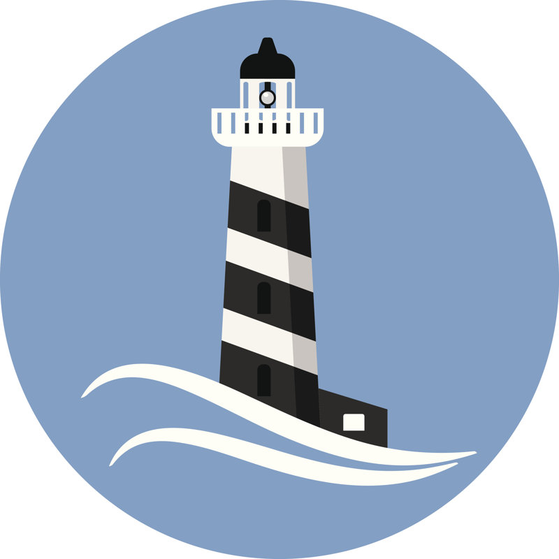 Lighthouse Icon - Wrapped Canvas Print, 30cm H x 30cm W x 3.8 cm D