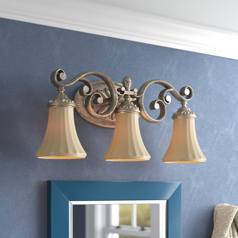 Byrnes 3 - Light Dimmable Vanity Light, Amber Scavo, French Bronze