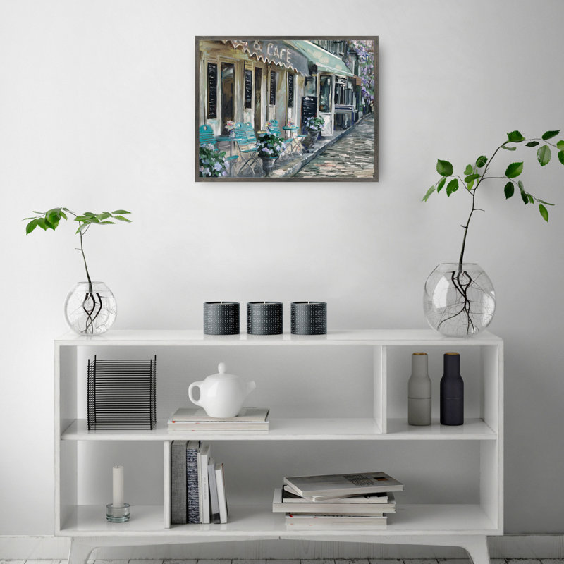 «Bistro de Paris II» par Studio Arts, reproduction d'art sur toile, H 31 po x l 41 po x P 1,5 po, Cadre couleur acier