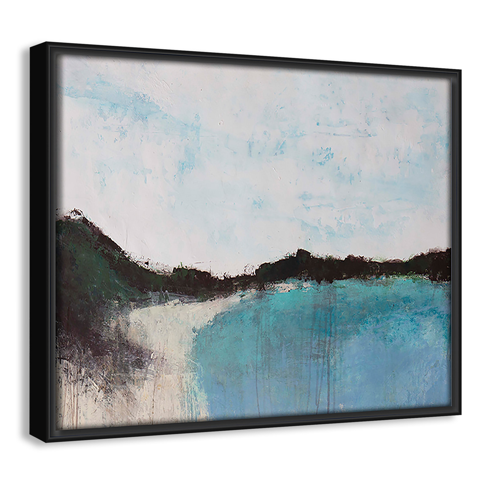 Mountainside Lakeview III by Filippo Ioco, 9.5'' H x 11.5'' W x 2'' D, Black Framed
