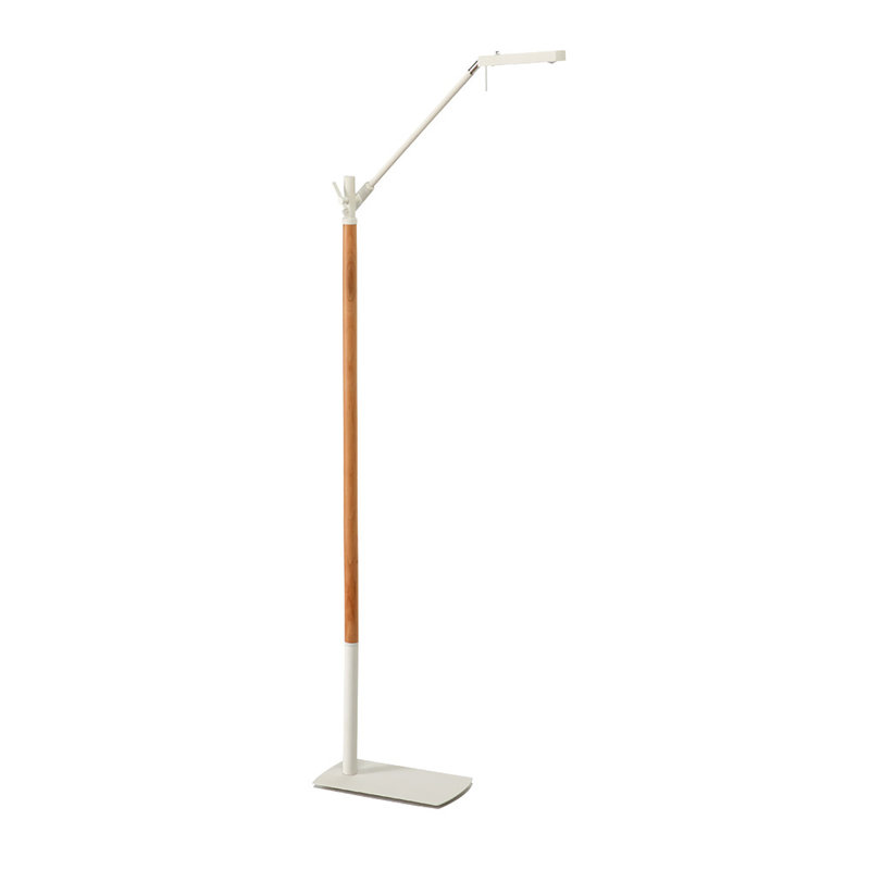Rye 130cm LED Task Floor Lamp, White Beech