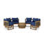Circular Modular Outdoor 6 - Piece Teak Conversation Set-1437493505