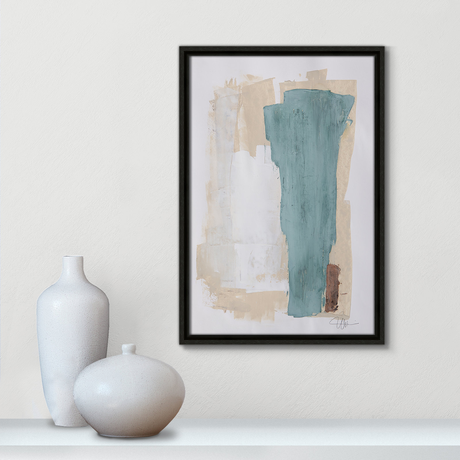 Hubbard "Together We Work-II" Print, Espresso Framed, 19.5" H x 13.5" W x 2" D