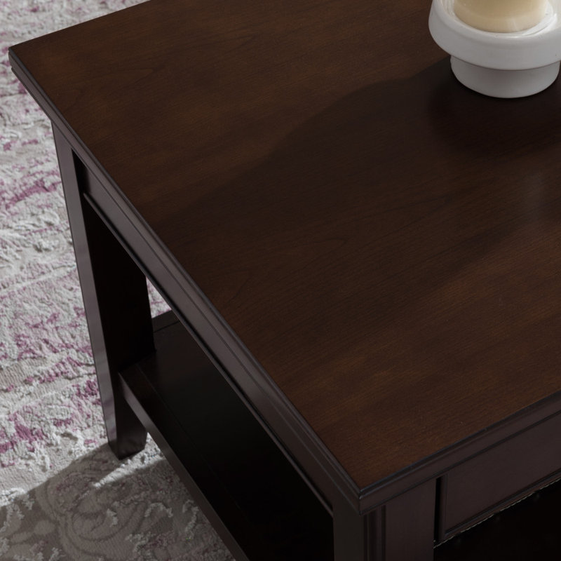 Laurent Solid + Manufactured Wood Coffee Table, Chocolate Cherry
