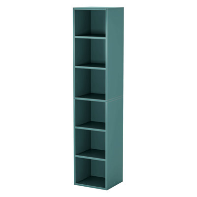 70.9" Blue 6-Tier Narrow Corner Cube Bookcase Storage For Living Room, Office, Bedroom