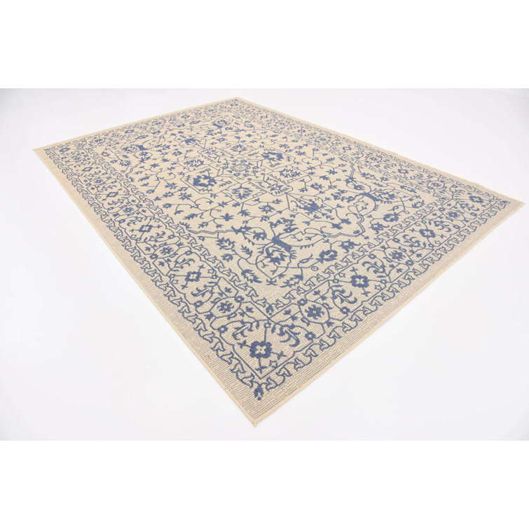 Ibiza Oriental Beige/Blue Indoor/Outdoor Area Rug
