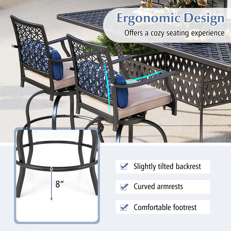 Tabouret de bar avec coussin Annalouise