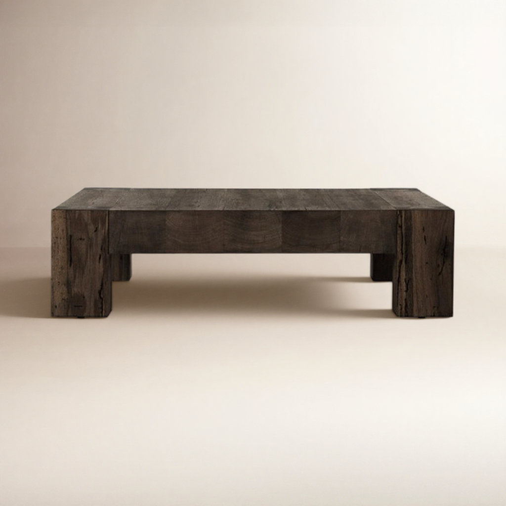 Lockney Single Coffee Table, Ebony Rustic Wormwood Oak