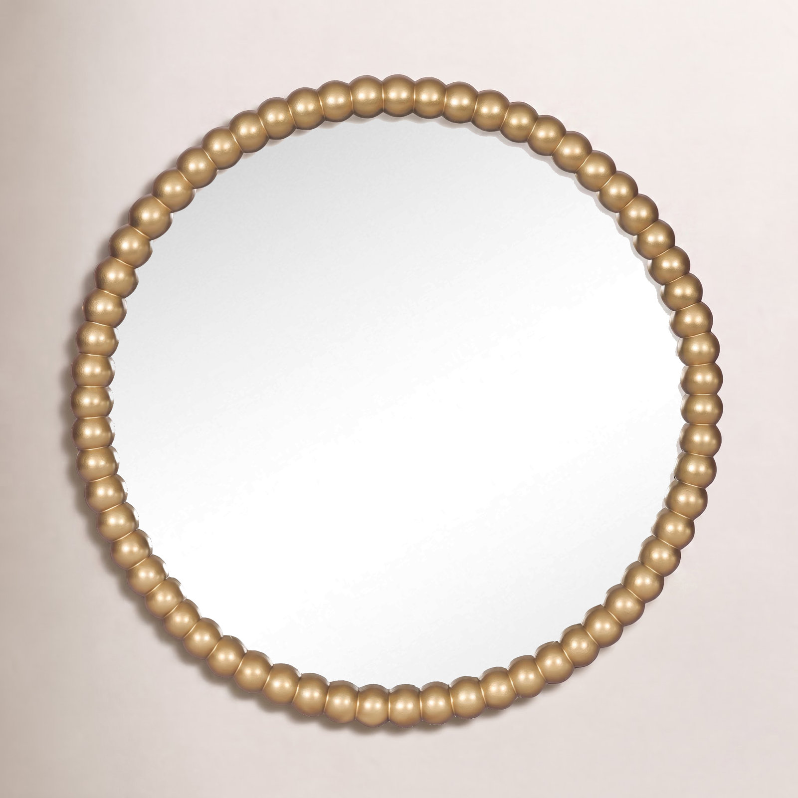 28" Pine Accent Mirror, Gold, 28" x 28"