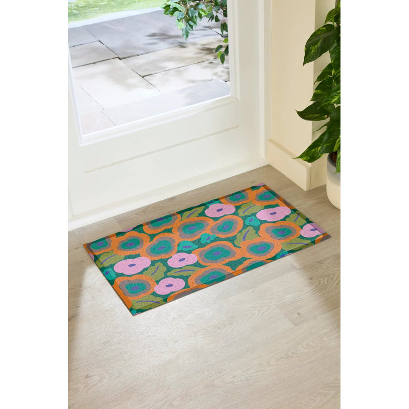 Non-Slip Floral Doormat, 16" x 28"