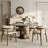 Amberly Luxury Modern Round Sintered Stone Dining Table Solid Wood Pedestal Kitchen Table For 2-8, One-step Installation-517018187-519124551-535997402