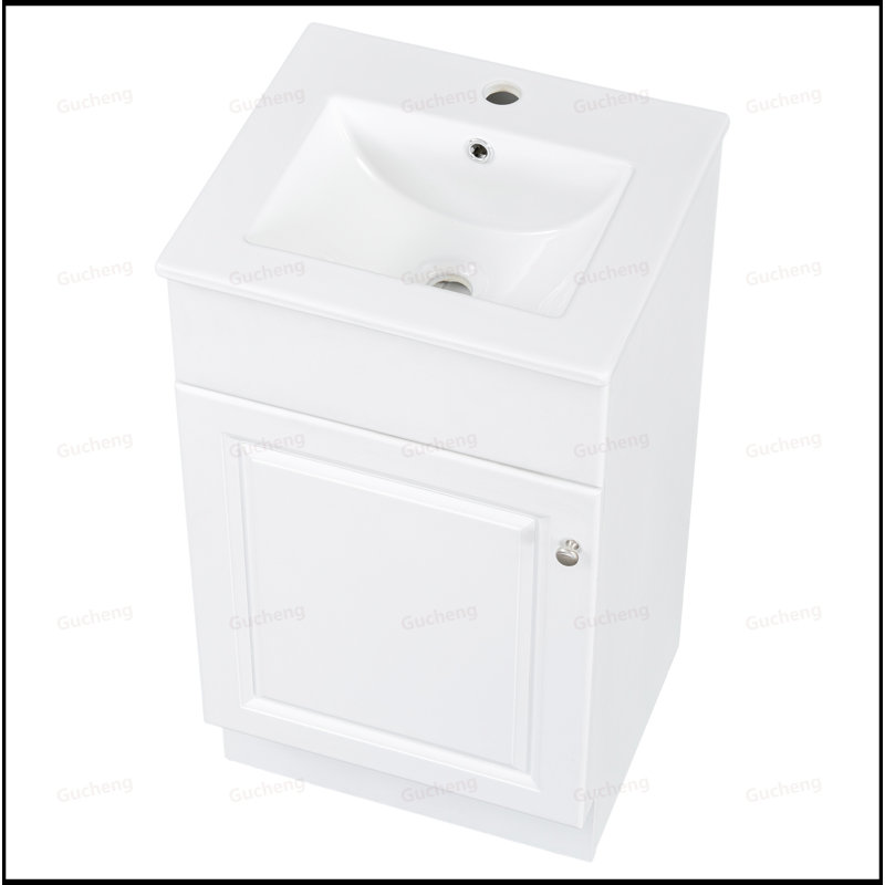 Meuble-lavabo 18 po avec lavabo et tablette réglable, Blanc