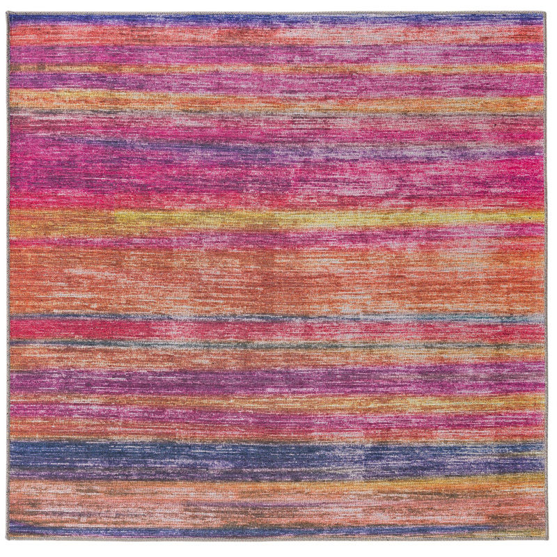 Ikhasa Chenille Abstract Indoor Rug, Square 5' x 5'