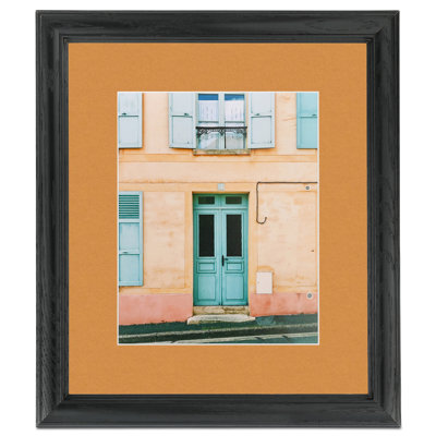 Black Wood Matte Picture Frame with Mat