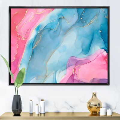 " Blue And Pink Luxury Abstract Fluid Art I "