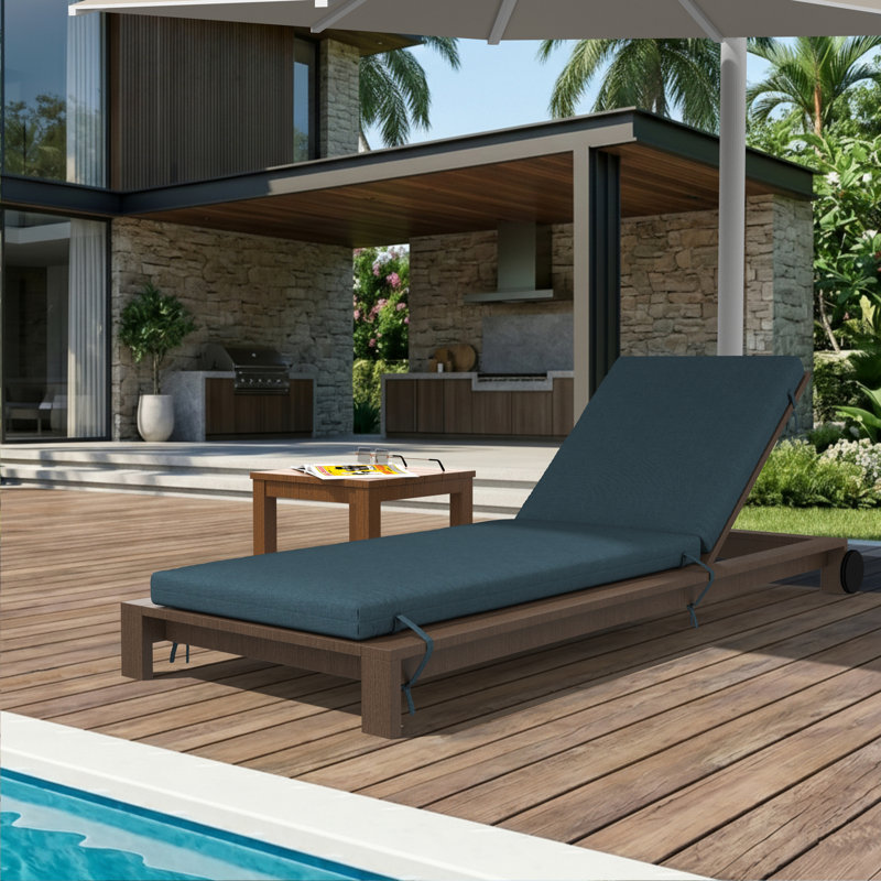 Lani Sunbrella® Outdoor Chaise Lounge Cushion, 22.5" W x 74" D, Sunbrella Play Lagoon
