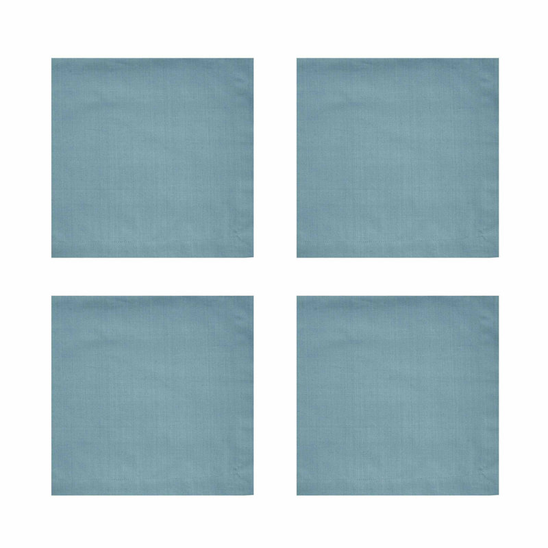  Aqua Elements Solid Napkin Set of 4, Aqua, 18” Square