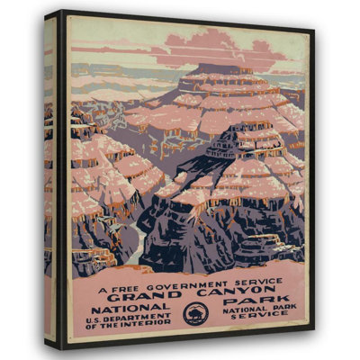 «Grand Canyon National Park, a Free State Service» par Don Chester Powell - Art mural sur toile tendue avec châssis