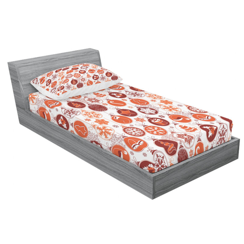 Microfiber Floral Sheet Set, Twin Sheet Set with Fitted Sheet